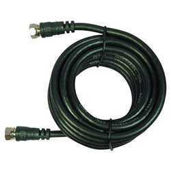 Petra RG59 Screw-On Coaxial Cable - 1 x F-connector - 1 x F-connector - 12ft - Black