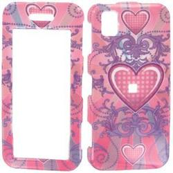 Wireless Emporium, Inc. Pink Polka Dot Hearts Snap-On Protector Case Faceplate for Samsung Instinct M800