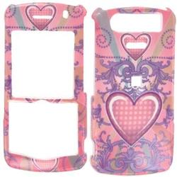 Wireless Emporium, Inc. Pink Polka Dot Hearts Snap-On Protector Case for Blackberry Pearl 8110/8120/8130