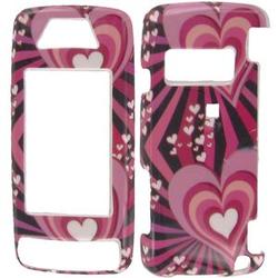 Wireless Emporium, Inc. Pink Retro Hearts Snap-On Protector Case Faceplate for LG Voyager VX10000