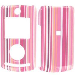 Wireless Emporium, Inc. Pink Stripes Snap-On Protector Case Faceplate for LG Chocolate 3 VX8560