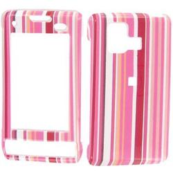 Wireless Emporium, Inc. Pink Stripes Snap-On Protector Case Faceplate for LG Dare VX9700