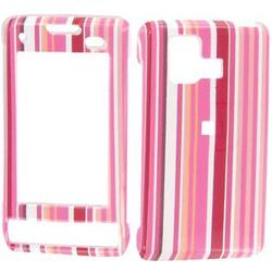 Wireless Emporium, Inc. Pink Stripes Snap-On Protector Case Faceplate for LG Dare VX9700