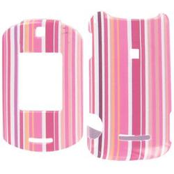 Wireless Emporium, Inc. Pink Stripes Snap-On Protector Case Faceplate for Motorola RAZR VE20