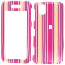 Wireless Emporium, Inc. Pink Stripes Snap-On Protector Case Faceplate for Samsung Instinct M800