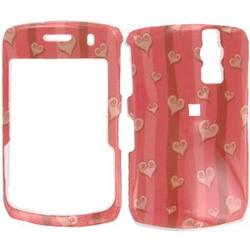 Wireless Emporium, Inc. Pink Stripes & Hearts Snap-On Protector Case Faceplate for Blackberry Curve 8300/8310/8320/8330