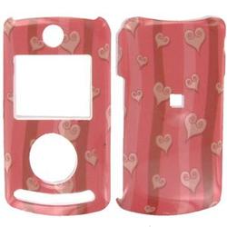 Wireless Emporium, Inc. Pink Stripes & Hearts Snap-On Protector Case Faceplate for LG Chocolate 3 VX8560