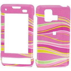 Wireless Emporium, Inc. Pink w/Colored Waves Snap-On Protector Case Faceplate for LG Dare VX9700