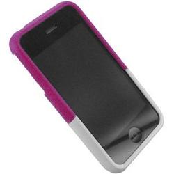 Wireless Emporium, Inc. Premium Rubberized Slider Case for Apple iPhone 3G (Hot Pink/White)