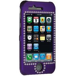 Wireless Emporium, Inc. Purple Bling Rubberized Snap-On Protector Case Faceplate for Apple iPhone 3G