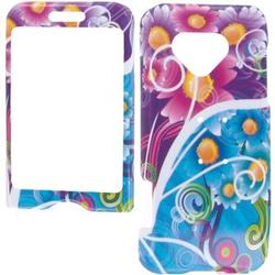 Wireless Emporium, Inc. Purple & Blue Flowers Snap-On Protector Case Faceplate for T-Mobile G1/Google Phone