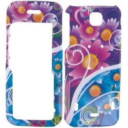 Wireless Emporium, Inc. Purple & Blue w/Flower Designs Snap-On Protector Case Faceplate for Nokia 5310
