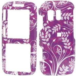 Wireless Emporium, Inc. Purple w/White Garden Snap-On Protector Case Faceplate for Samsung Rant SPH-M540