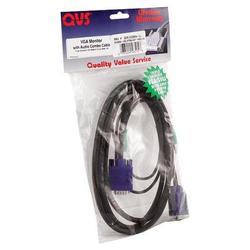 QVS CC388A1-06 Premium Triple Shielded VGA HD15 & 3.5mm Stereo Male Cable