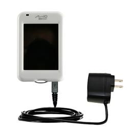 Gomadic Rapid Wall / AC Charger for the Mio Technology H610 - Brand w/ TipExchange Technology