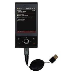 Gomadic Retractable USB Cable for the HTC Raphael with Power Hot Sync and Charge capabilities - Bran