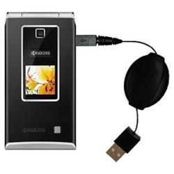 Gomadic Retractable USB Cable for the Kyocera S4000 Mako with Power Hot Sync and Charge capabilities - Gomad