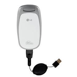 Gomadic Retractable USB Cable for the LG Aloha with Power Hot Sync and Charge capabilities - Brand w