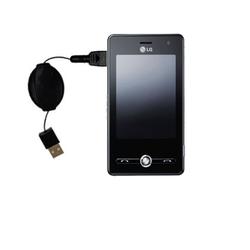 Gomadic Retractable USB Cable for the LG KS20 with Power Hot Sync and Charge capabilities - Brand w/