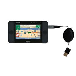 Gomadic Retractable USB Cable for the Mio Technology C810 with Power Hot Sync and Charge capabilities - Goma