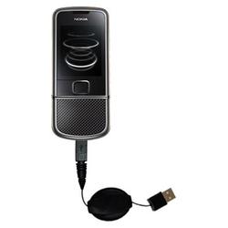 Gomadic Retractable USB Cable for the Nokia 8800 Arte with Power Hot Sync and Charge capabilities - Gomadic