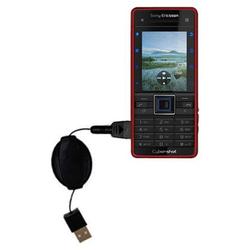 Gomadic Retractable USB Cable for the Sony Ericsson C902 with Power Hot Sync and Charge capabilities - Gomad