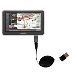 Gomadic Retractable USB Cable for the Sony Nav-U NV-U83T with Power Hot Sync and Charge capabilities - Gomad