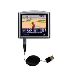 Gomadic Retractable USB Cable for the TomTom ONE Regional with Power Hot Sync and Charge capabilities - Goma