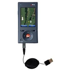 Gomadic Retractable USB Cable for the uPro uPro Golf GPS with Power Hot Sync and Charge capabilities - Gomad