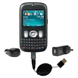 Gomadic Retractable USB Hot Sync Compact Kit with Car & Wall Charger for the HTC Iris - Brand w/ Tip
