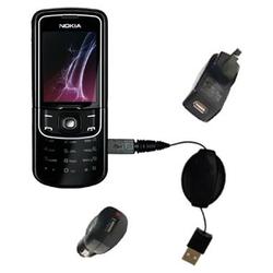 Gomadic Retractable USB Hot Sync Compact Kit with Car & Wall Charger for the Nokia 8600 Luna - Brand