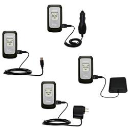 Gomadic Retractable USB Hot Sync Compact Kit with Car & Wall Charger for the Samsung SCH-u310 - Bran