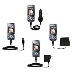Gomadic Retractable USB Hot Sync Compact Kit with Car & Wall Charger for the Samsung SGH-L760 - Bran