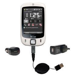 Gomadic Retractable USB Hot Sync Compact Kit with Car & Wall Charger for the Verizon XV6900 - Brand