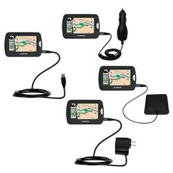 Gomadic Road Warrior Kit for the Amcor Navigation GPS 4300 includes a Car & Wall Charger AND USB cable AND B