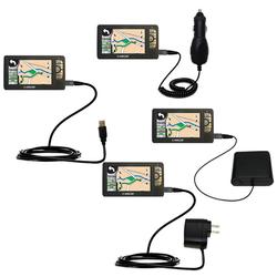 Gomadic Road Warrior Kit for the Amcor Navigation GPS 5600 includes a Car & Wall Charger AND USB cable AND B