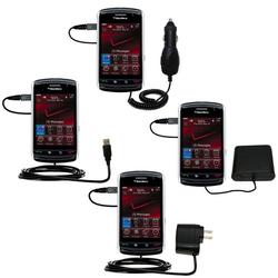 Gomadic Road Warrior Kit for the Blackberry 9530 includes a Car & Wall Charger AND USB cable AND Battery Ext