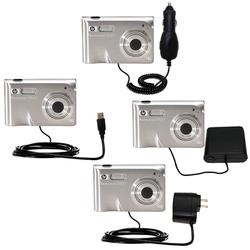 Gomadic Road Warrior Kit for the HP PhotoSmart R927 - Dock Required includes a Car & Wall Charger AND USB ca