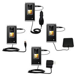 Gomadic Road Warrior Kit for the Kyocera S4000 Mako includes a Car & Wall Charger AND USB cable AND Battery