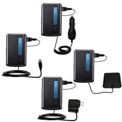 Gomadic Road Warrior Kit for the LG HB620T DVB-T includes a Car & Wall Charger AND USB cable AND Battery Ext