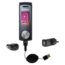 Gomadic Road Warrior Kit for the Samsung SGH-F200 includes a Car & Wall Charger AND USB cable AND Battery Ex