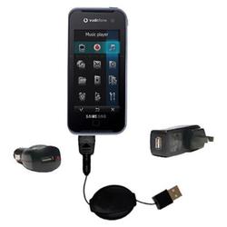 Gomadic Road Warrior Kit for the Samsung SGH-F700 includes a Car & Wall Charger AND USB cable AND Battery Ex