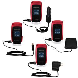 Gomadic Road Warrior Kit for the Samsung SGH-T219 includes a Car & Wall Charger AND USB cable AND Battery Ex