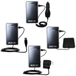 Gomadic Road Warrior Kit for the Samsung Tocco includes a Car & Wall Charger AND USB cable AND Battery Exten