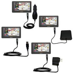 Gomadic Road Warrior Kit for the Sony Nav-U NV-U83T includes a Car & Wall Charger AND USB cable AND Battery