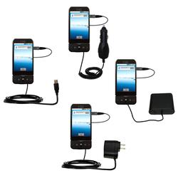 Gomadic Road Warrior Kit for the T-Mobile G1 Google includes a Car & Wall Charger AND USB cable AND Battery