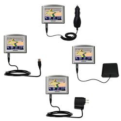 Gomadic Road Warrior Kit for the TomTom ONE Europe includes a Car & Wall Charger AND USB cable AND Battery E