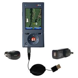 Gomadic Road Warrior Kit for the uPro uPro Golf GPS includes a Car & Wall Charger AND USB cable AND Battery