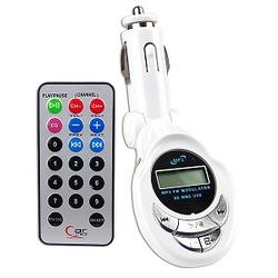 Genica SD/MMC/USB/MP3 Wireless In Car FM Transmitter w/Remote (Wht)