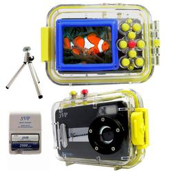 SVP Aqua 1231 BLACK- 12 MP Max. Digital Camera/ Video Recorder/ 8X Digital Zoom/ + TRIPOD + AA Kit!